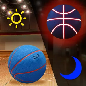 2023 Hot Sales Size 5 Glow In The Dark Light Up Luminous Glowing Light Up Basketball Led Luminous Basketball