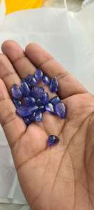 Cuentas de tanzanita naturales, hebras sueltas de piedras preciosas cortadas en pera para joyería, gotas lisas de Ziosite pulidas y forma de pera - Product Image 3