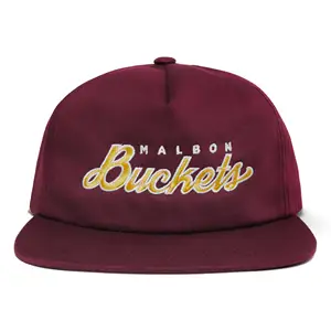 Benutzer definierte Premium 5 Panel flache Stickerei Weinrot Baumwolle Snap Back Caps flache Rechnung unstrukturierte schlichte Snapback Hut