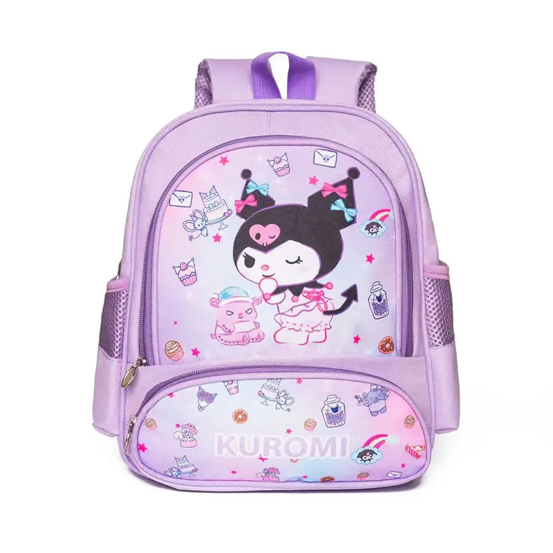 XUX Kids Cartoon Mochila Grande Capacidade Bonito Kuromi Escola Primária Leve Mochila Kindergarten Bag Atacado