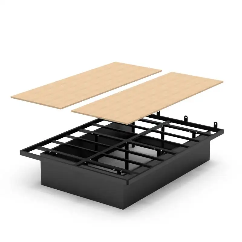 Cama plegable inteligente para ahorro de espacio, plataforma de tamaño king y queen, marco de cama de metal, fácil de montar, nuevo diseño