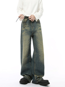 Jeans da Uomo Adrift Wash Ocean Current Fade, Pantaloni in Denim Skinny Fit Effetto Ondulato, Vendita all'Ingrosso - Product Image 1