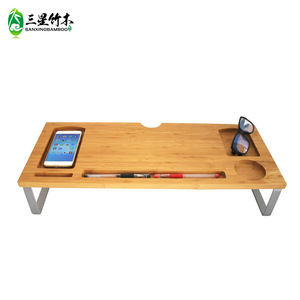 Bamboo and wood <b>computer</b> stand, monitor bracket, office desktop storage rack, bamboo <b>computer</b> <b>desk</b> storage rack - Product Image 1