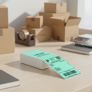 4x6 Green Heat Sensitive Adhesive Thermal Shipping <b>Labels</b> A6 Z-fold or Delivery <b>Address</b> Fanfolded 200 Sheets - Product Image 3