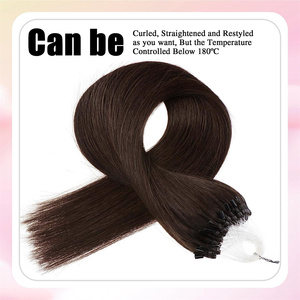 Nano Micro Vòng microstraighteft phần mở rộng tóc Remy Micro vòng lặp liên kết tóc con người thành lập cơ thể Trung Quốc sóng tóc 12 tháng - Product Image 3