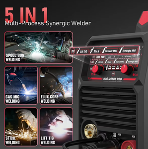 เครื่องเชื่อม YEESTECH รุ่น 205A 205DS PRO 205A <span class=keywords><strong>MIG</strong></span> 220V แรงดันคู่ 5-in-1 ระบบแก๊ส <span class=keywords><strong>MIG</strong></span>/ฟลักซ์คอร์ พร้อมปืนเชื่อมแบบสปูลกัน ระบบลิฟท์ TIG/เชื่อมด้วยลวดเชื่อมแบบแท่ง หน้าจอ LED ดิจิตอล - Product Image 3