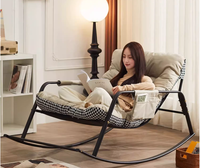 Canapé de salon moderne, fauteuil inclinable rond pour adultes, canapé double paresseux, chaise à bascule pour la maison, loisirs, en métal, pour salon