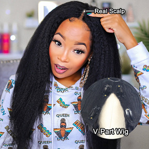 Pelucas de cabello humano rizado con parte en v, grado brasileño 12a, venta al por mayor, vendedores de cabello 100% humano - Product Image 1