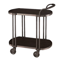 Chariot à boissons et à nourriture de luxe moderne pour hôtel, restaurant, bar à domicile et salle à manger, 4 roues