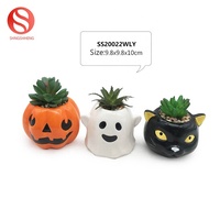 Jardin extérieur personnalisé plante de plantation artificielle Halloween drôle fantôme forme pot de fleur en céramique