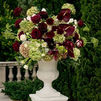 30cm Bunga Hydrangea Phalaenopsis Sutra Burgundy Real Touch Bertingkat 70 Tangkai untuk Dekorasi Resepsi Pesta Pernikahan dari Supplier