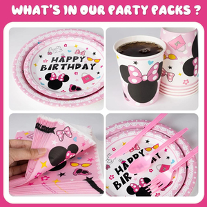 Articles de fête d'anniversaire <span class=keywords><strong>Minnie</strong></span> Mouse : Nappe, bannière, décorations de gâteau, ballons pour la décoration de fête de bébé sur le thème de la souris - Product Image 3