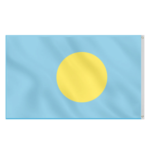 3'X5' <strong>Blue</strong> <strong>Flag</strong> with Yellow Circle Polyester PALAU <strong>FLAG</strong> - Product Image 2