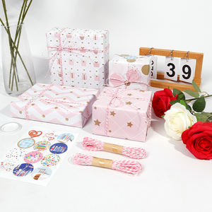 2025 nuevo producto lanzamiento moda Simple lindo 43*300CM papel de regalo rosa - Product Image 6