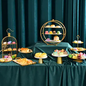 Présentoir à gâteaux en forme de Cage d'oiseau, support de 8 pouces, en céramique blanche, Style nordique, 2/3 niveaux, pour gâteau en porcelaine, anniversaire
