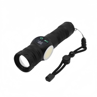 Torcia LED Multifunzione in Alluminio Ricaricabile USB con Luce Laterale COB, Base Magnetica, per Campeggio, Emergenze e Riparazioni, IP44