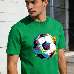 T-shirt Casual da Uomo per Tifosi di Calcio, Stampa DTG Personalizzata del Logo, per Uso Quotidiano - Product Image 4