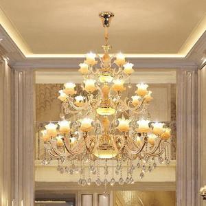 Iluminación de celo oro gran villa Hotel Hall decorativo lujo imperio francés candelabro de cristal para sala de estar - Product Image 2