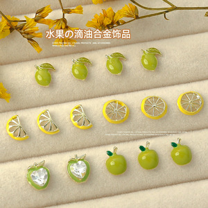 Mini mignon fruits citron Nail Art breloques bijoux en métal bricolage arrondi ballerine ongles décorations manucure Salon fournitures - Product Image 4
