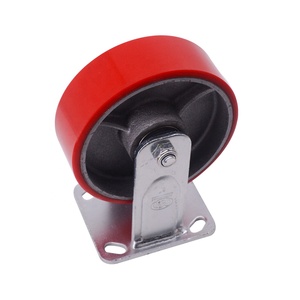 <span class=keywords><strong>Roues</strong></span> pivotantes en polyuréthane de 125 mm, <span class=keywords><strong>roues</strong></span> en fonte de 5 pouces, <span class=keywords><strong>roues</strong></span> pivotantes industrielles robustes en PU rouge, type fixe - Product Image 4