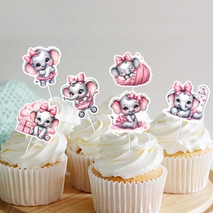 Moderno rosa elefante piccola targa torta di vendita calda Baby Shower festa decorazione per il <span class=keywords><strong>compleanno</strong></span> della ragazza - Product Image 1