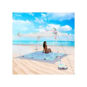 Parasol para tienda de playa, toldo grande Anti-UV de 210x150x160cm con 2 polos, refugio solar para exteriores, carpa de pesca para acampar