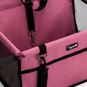 Siège <span class=keywords><strong>rehausseur</strong></span> rose pour animaux de compagnie, petit siège de voyage pliable pour chiens et chats avec fenêtres en maille - Product Image 4