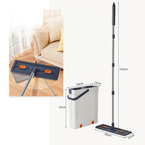 ไม้ถูพื้นแบบรีดน้ำพร้อมถัง รุ่นรัสเซีย ไม่มีค่าบริการ พร้อมแผ่นไมโครไฟเบอร์ 2 ชิ้น สำหรับทำความสะอาดบ้าน - Product Image 6