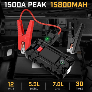 Démarreur de voiture-1500A crête 15800mAh, 12V Booster de batterie automatique - Product Image 2