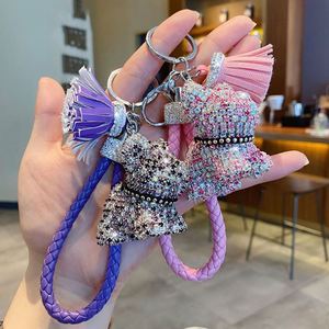 Accessories Shiny Bling Crystal Rhinestone Keychain Dog Animal Bulldog <b>Key</b> <b>Chain</b> for Bag - Product Image 1