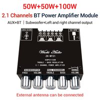 Module amplificateur audio numérique 2.1 canaux WUZHI AUDIO ZK-MT21 avec contrôle de la fréquence des aigus, des basses et du super caisson de basses, musique domestique, application
