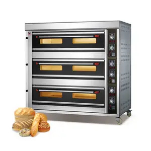 Commercial stainless steel restaurant baking equipment 1 2 3 deck oven build in electric oven