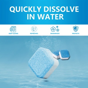 Pastiglie Detergenti Solide per <span class=keywords><strong>Pulizia</strong></span> Profonda di Lavatrici a Carica Frontale e Superiore, Agente Disincrostante HE per <span class=keywords><strong>Pulizia</strong></span> Efficiente del Serbatoio della <span class=keywords><strong>Lavatrice</strong></span> - Product Image 2