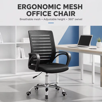 Chaise de bureau ergonomique en maille respirante avec soutien lombaire réglable et pivotante à 360° pour la vente en gros