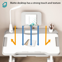 Ensemble de bureau et de chaise ergonomique pour enfants, réglable en hauteur, avec bibliothèque, meubles de maison, table d'étude en bois pour enfants