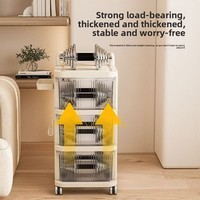 Étagère de rangement en plastique mobile avec roulettes et tiroirs, chariot de rangement roulant, organisateur mobile multifonctionnel pour jouets et collations