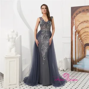 Vestidos De Novia African long party gowns Handwork beaded Plus Size Bridal Lace evening Dresses With Detachable Train 2023