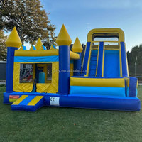 Trampoline gonflable coloré pour enfants, équipement de terrain de jeu extérieur, château gonflable commercial avec toboggan