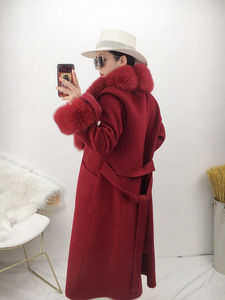 Nuovo Cappotto in Lana Autunno-Inverno, Cappotto in Lana a Doppio Strato con Pelliccia Sintetica, Collo in Pelliccia Sintetica, Cappotto Lungo da Donna con Polsini - Product Image 5