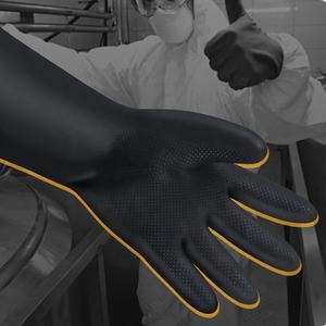 Guantes Resistentes a Ácidos y Álcalis, Guantes Industriales Gruesos de Látex, Antiquímicos, Antideslizantes, Protección Laboral, Guantes de Trabajo para Hombre - Product Image 2