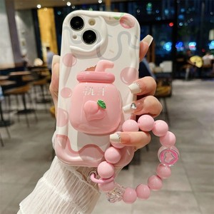 Mode mignon crème <span class=keywords><strong>citron</strong></span> thé support support étui de téléphone portable pour <span class=keywords><strong>iPhone</strong></span> 16 Pro Max 15 14 Plus 13 12 <span class=keywords><strong>11</strong></span> avec perle chaîne couverture - Product Image 2