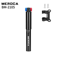MEROCA BM2105/2107 Pompe à vélo portable en alliage d'aluminium américain français double buses résistant à la corrosion et à l'usure Premium