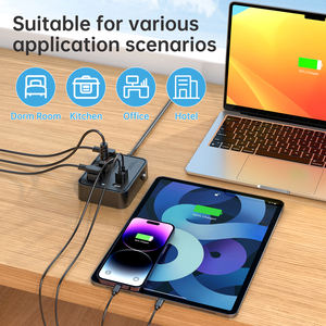 Multiprise intelligente avec ports de charge USB et protection, 3 prises CA, 3 ports USB-A, gain de place, 1,2 m, lumière d'ambiance, bouton marche/arrêt - Product Image 3