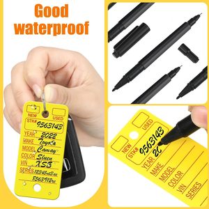 Customized Pricing Label Yellow PVC <b>Key</b> Tag With Keyring Handwritten Multiline 3inchx1.38inch Lightweight For <b>Vehicle</b> Inventory - Product Image 3