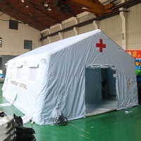 Tente d'hôpital de campagne gonflable à déploiement rapide avec matériau PVC imperméable et certification CE pour une utilisation médicale d'urgence