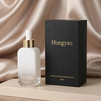 Flacon compte-gouttes carré en verre épais de luxe 50ml 30ml avec sérigraphie pour huile capillaire premium – Service personnalisé tout-en-un