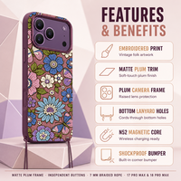 Coque de téléphone en liège pour iPhone 18 Pro 17 Pro Max 16 avec cadre métallique pour appareil photo, support de charge magnétique sans fil et cordon