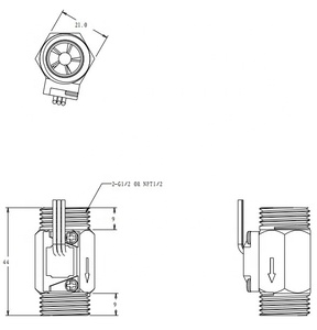 Sensor de fluxo líquido G1/2 Pulso 1 ~ 30L/sensor de fluxo inteligente minuto NPT ou G do sensor de fluxo de água do controle de água Hall - Product Image 5