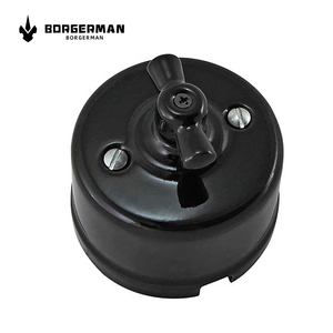 Qua cách chuyển đổi ánh sáng Tường ổ cắm bề mặt gắn kết sứ retro màu đen nút Home 16A Đánh giá hiện tại - Product Image 5