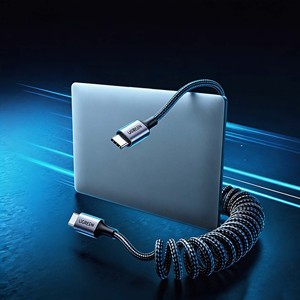 UGREEN Coiled <b>USB</b> C <b>to</b> <b>USB</b> C <b>Cable</b> 100W 5A PD Fast Charging Nylon Braided Spring Retractable Data <b>Cable</b> - Product Image 3